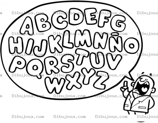 Dibujo para colorear Dibujo De Nino Diciendo El Abecedario Para Pintar Y Colorear
