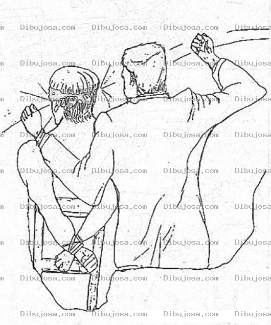 Dibujo para colorear Dibujo De Tortura Para Pintar Y Colorear Hombre Torturador