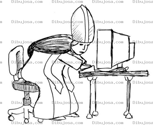 Dibujo para colorear Dibujo De Sacerdote Catolico En Internet Para Pintar Y Colorear