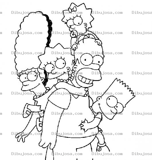Dibujo para colorear Dibujo De La Famili De Homero Simpson Para Pintar Y Colorear