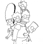 Dibujo para colorear Dibujo De La Famili De Homero Simpson Para Pintar Y Colorear