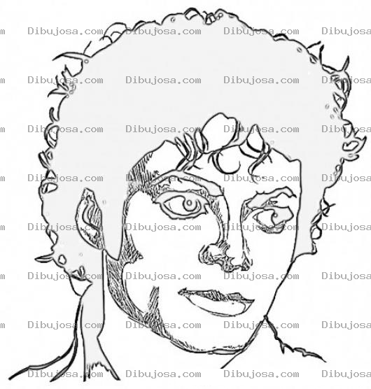 Dibujo para colorear Rostro De Michael Jackson Para Pintar Y Colorear