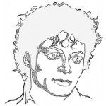 Dibujo para colorear Rostro De Michael Jackson Para Pintar Y Colorear