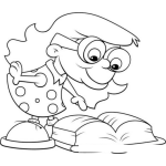Dibujo para colorear Dibujo De Nina Leyendo Un Libro Para Pintar Y Colorear