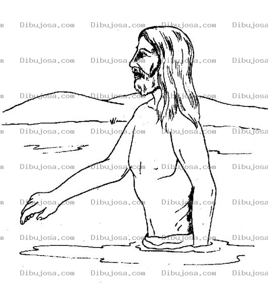 Dibujo para colorear Dibujo De Juan El Bautista Para Pintar Y Colorear A Juan Metido En El Agua