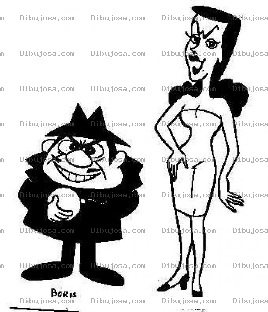 Dibujo para colorear Dibujo De Boris Y Natasha Para Pintar Y Colorear