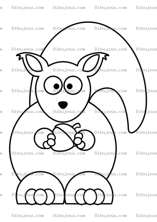 Dibujo para colorear Ardillita Para Pintar Y Colorear