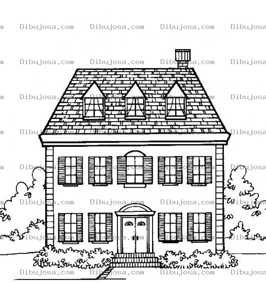 Dibujo para colorear Colorear casa de tres niveles