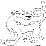 Dibujo para colorear Dibujo De Pantera Enojada Para Pintar Y Colorear