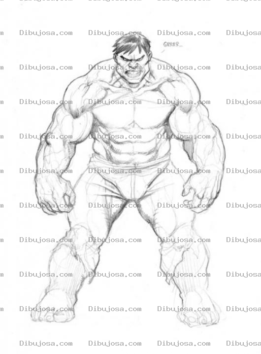 Dibujo para colorear Dibujo Del Increible Hulk Para Pintar Y Colorear A Hulck