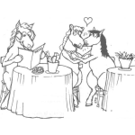 Dibujo para colorear Restaurante De Caballos Para Pintar Y Colorear
