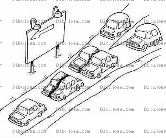 Dibujo para colorear Dibujo De Trafico Unido Para Pintar Y Colorear
