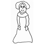 Dibujo para colorear Dibujo De Senora Con Vestido Antiguo Para Pintar Y Colorear
