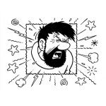 Dibujo para colorear Dibujo De Cara Golpeada Para Pintar Y Colorear