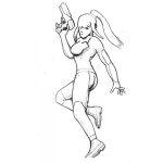 Dibujo para colorear Dibujo De Chica Espacial Con Pistola Para Pintar Y Colorear