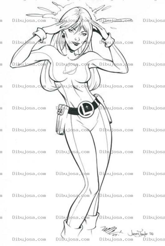Dibujo para colorear Dibujo De Super Chica Saturno Con Dolor De Cabeza Para Pintar Y Colorear