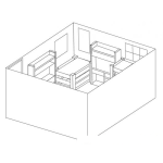 Dibujo para colorear Dibujo De Una Habitacion En 3dD Para Pintar Y Colorear