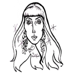 Dibujo para colorear Dibujo De Cher Con Aretes Largos Para Pintar Y Colorear
