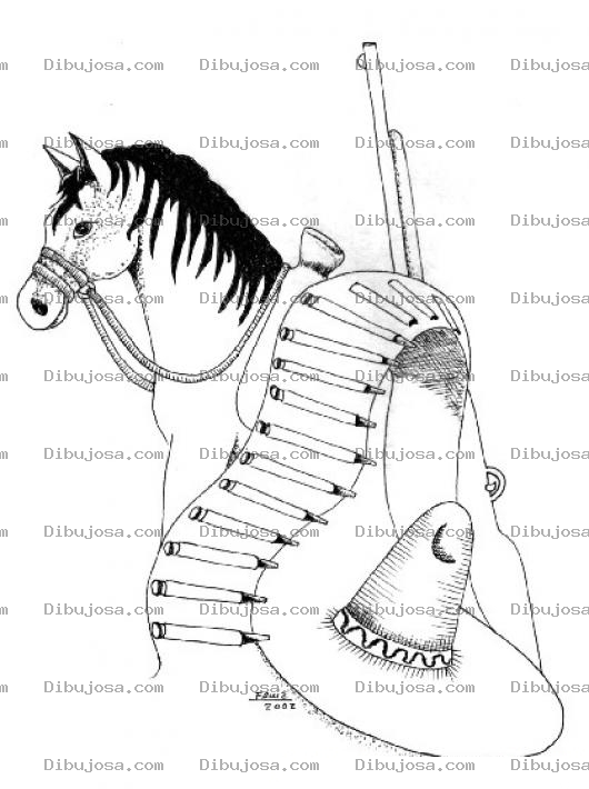 Dibujo para colorear caballo mexicano para colorear