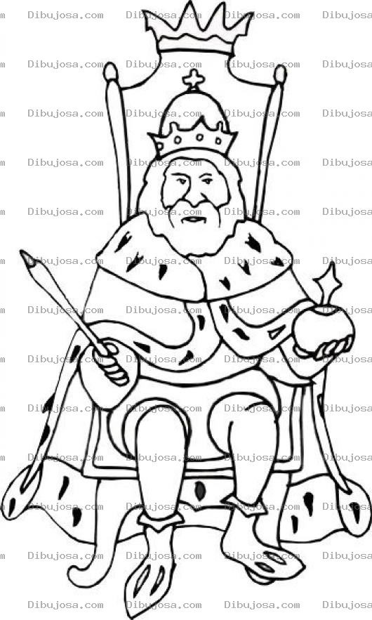 Dibujo para colorear Dibujo De Rey Sentado En Su Tron Para Pintar Y Colorear