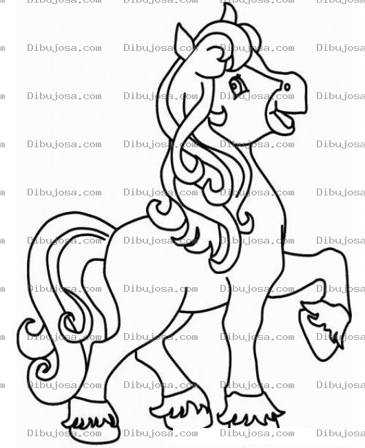 Dibujo para colorear caballo tipo pony para pintar