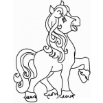 Dibujo para colorear caballo tipo pony para pintar