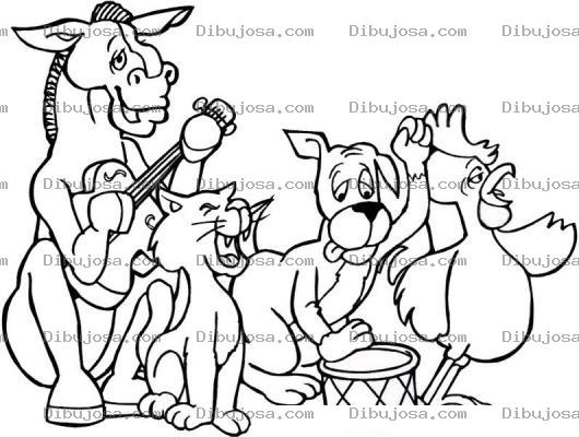 Dibujo para colorear Dibujos De Animales Cantando Y Tocando Instrumentos Musicales Para Pintar Y Colorear