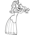 Dibujo para colorear Dibujo De Princesa Besando A Una Rana Para Pinta Y Colorear