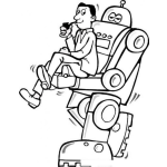 Dibujo para colorear Dibujo De Robot Cargadno A Un Hombre Para Pintar Y Colorear