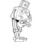 Dibujo para colorear Dibujo De Robot Con Dinero Para Pintar Y Colorear Robotatm Atmrobot Coloring Page