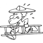 Dibujo para colorear Dibujo De Bombero Corriendo Con Una Escalera Para Pintar Y Colorear
