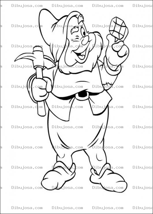 Dibujo para colorear Enanito de Blanca Nieves