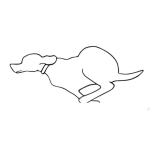 Dibujo para colorear Dibujo De Perro Veloz Para Pintar Y Colorear