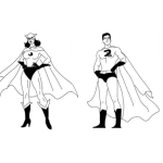 Dibujo para colorear Pareja De Super Heroes Para Pintar Y Colorear