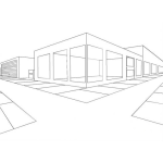 Dibujo para colorear Dibujo De Oficinas De Esquina Para Pintar Y Colorear Local Comercial De Esquina