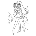 Dibujo para colorear Dibujo De Sailormun Con Flores Para Pintar Y Colorear