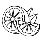 Dibujo para colorear Dibujo De Naranja Partida Para Pintar Y Colorear