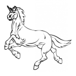 Dibujo para colorear caballo unicornio para pintar