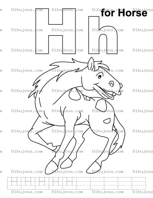 Dibujo para colorear caballo en ingles horse  para colorear
