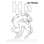 Dibujo para colorear caballo en ingles horse  para colorear