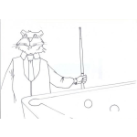 Dibujo para colorear Dibujo De Felino Con Saco Y Corbata Jugando Billar Para Pintar Y Colorear