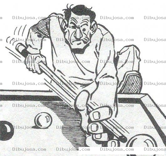 Dibujo para colorear Dibujo De Jugador Experto De Billar Para Pintar Y Colorear Torneo De Billar