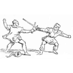 Dibujo para colorear Dibujo De Pelea De Espadas Para Pintar Y Colorear