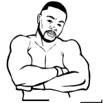 Dibujo para colorear Rashad Evans Para Pintar Y Colorear Dibujo De RashadEvans Peleador De Mma En Strikeforce Y En La Ufc