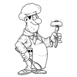 Dibujo para colorear Dibujo De Cocinero Cocinando Una Papa Para Pintar Y Colorear