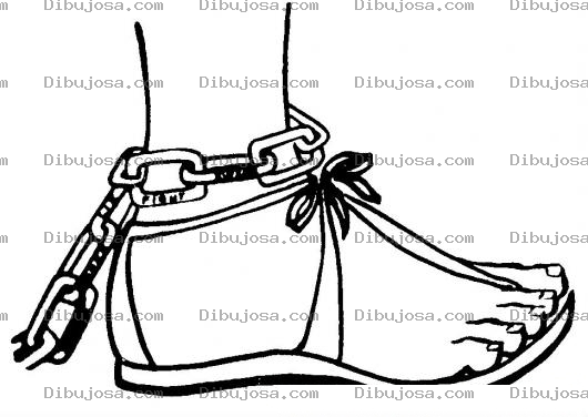 Dibujo para colorear Dibujo De Pie Encadenado Para Pintar Y Colorear