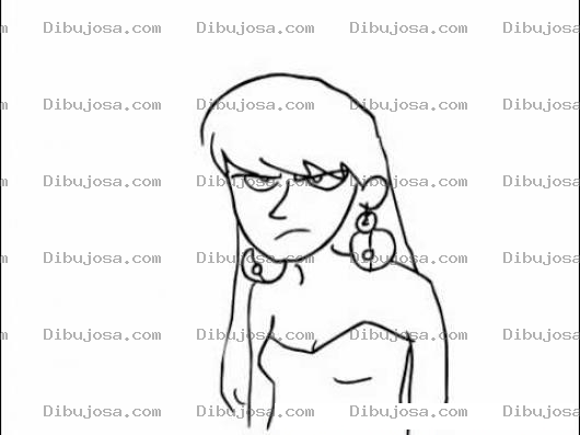 Dibujo para colorear Dibujo De Quinceanera Enojada Para Pintar Y Colorear Chica Adolescente Furiosa