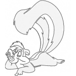Dibujo para colorear Dibujo Del Zorrillo Pepe Le Mu Para Pintar Y Colorear Al Zorrillito Que Le Decia A Una Gata Monamu Mon Amu Mon Amour