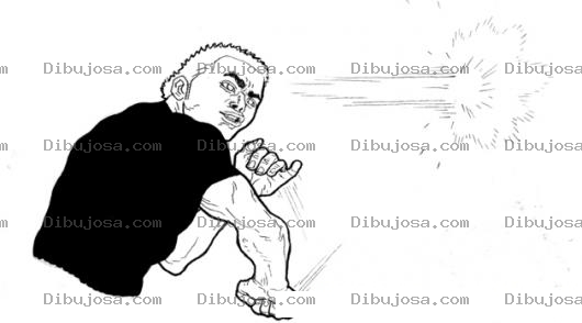 Dibujo para colorear Dibujo De Punetazo En La Pared Para Pintar Y Colorear