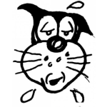 Dibujo para colorear Dibujo De Gato Llorando Y Maullando Para Pintar Y Colorear